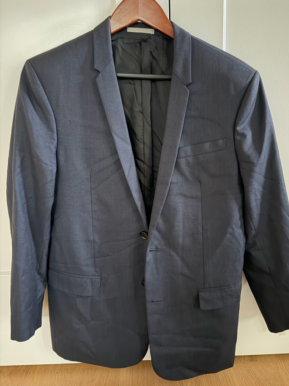 Dior Homme Men's Virgin Wool Two-Button Blazer Jacket Navy Blue EU 48R US 38R